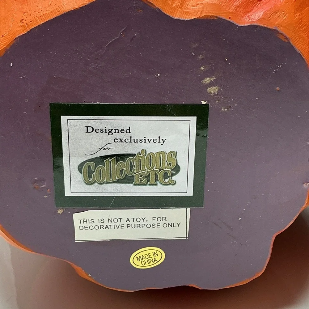 Collections Etc Expressive Pumpkins Halloween Table Top Décor Medium Lot Of 2